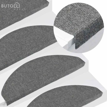 vidaXL 20 db szürke öntapadó lépcsőszőnyeg 65 x 22,5 x 3,5 cm