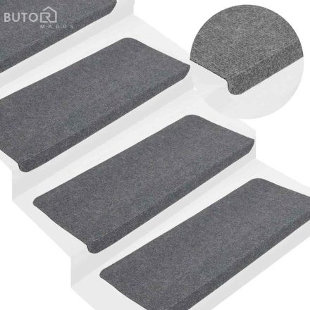 vidaXL 30 db szürke öntapadó lépcsőszőnyeg 65x24,5x3,5 cm