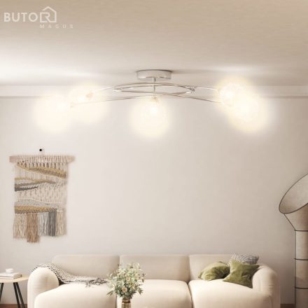 vidaXL mennyezeti lámpa dróthálós burákkal 5 db G9 LED-lámpával