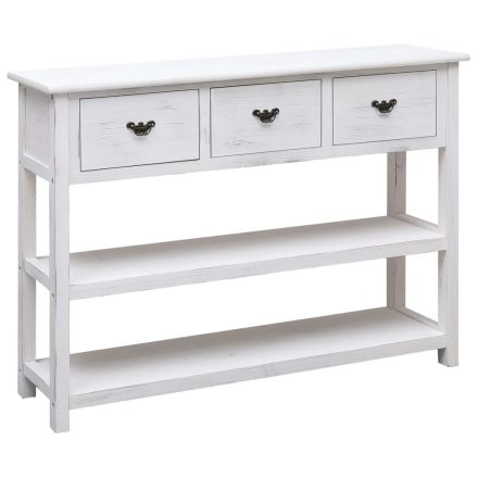 vidaXL fehér tömör császárfa tálalószekrény 108 x 30 x 76 cm