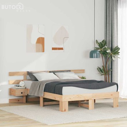 vidaXL Ágykeret Barna 135 x 190 cm Tömör fenyőfa és Tömör fenyőfa
