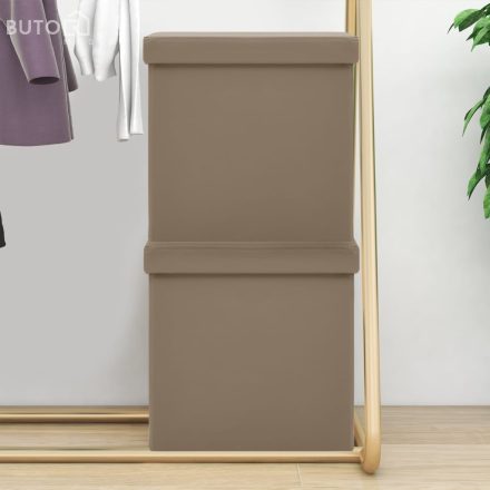 vidaXL 2 db kávészínű összecsukható PVC tárolóülőke