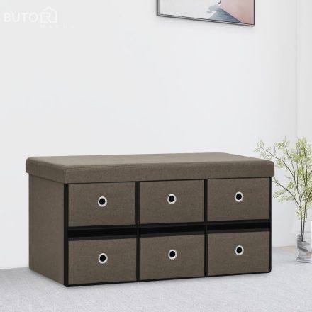 vidaXL barna összecsukható művászon tárolópad 76 x 38 x 38 cm