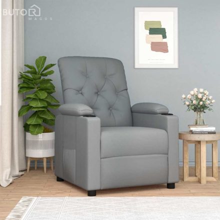 vidaXL világosszürke szövet dönthető fotel