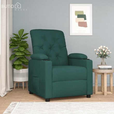vidaXL sötétzöld szövet dönthető fotel