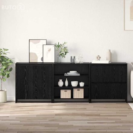 vidaXL Széf 3 pcs Musta tammi 70 x 41 x 75 cm Faanyag
