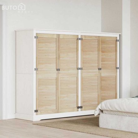 vidaXL Szekrényajtók 4 pcs Barna 140.5 x 49.5 x 2.1 cm Tömör fenyőfa