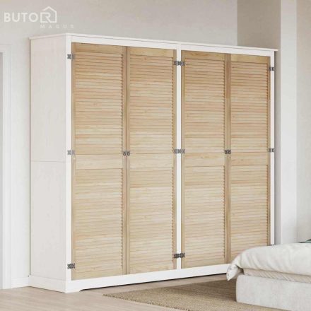 vidaXL Szekrényajtók 4 pcs Barna 201 x 59.5 x 2.1 cm Tömör fenyőfa
