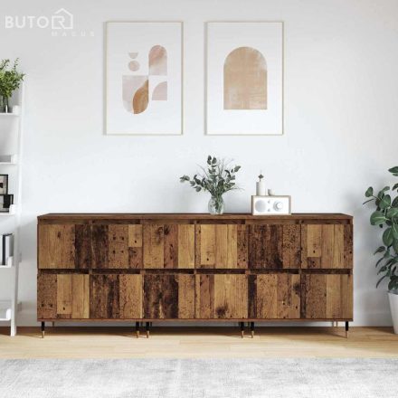 vidaXL Oldalszekrények 3 pcs Régi fa 180 x 35 x 70 cm Faanyag