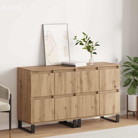 vidaXL Oldalszekrények 2 pcs kézműves tölgy 120 x 35 x 70 cm Faanyag
