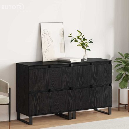 vidaXL Oldalszekrények 2 pcs Musta tammi 120 x 35 x 70 cm Faanyag