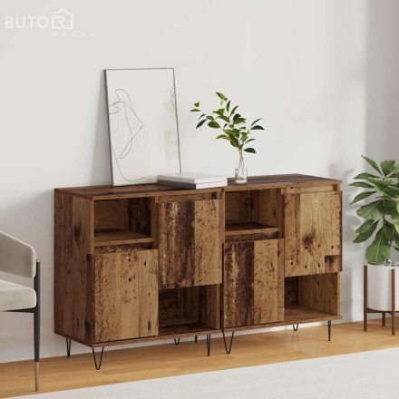 vidaXL Oldalszekrények 2 pcs Régi fa 120 x 35 x 70 cm Faanyag