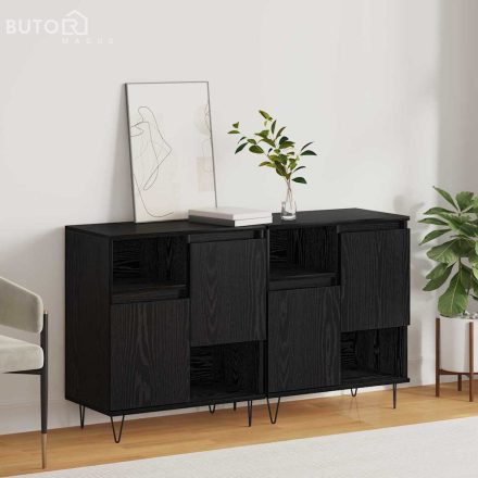 vidaXL Oldalszekrények 2 pcs Musta tammi 120 x 35 x 70 cm Faanyag