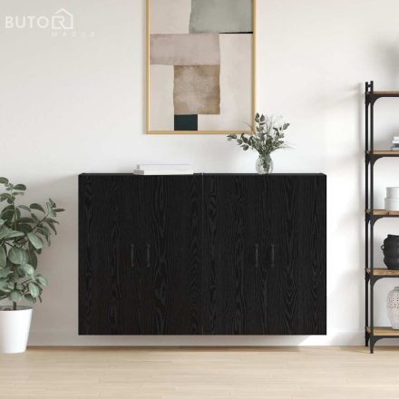 vidaXL Fali Szekrények 2 pcs Musta tammi 69.5 x 34 x 90 cm Faanyag
