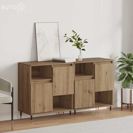 vidaXL Oldalszekrények 2 pcs kézműves tölgy 120 x 35 x 70 cm Faanyag