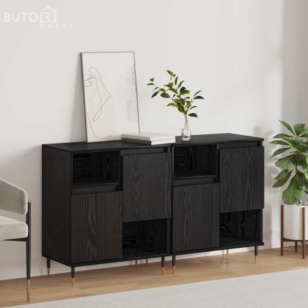 vidaXL Oldalszekrények 2 pcs Musta tammi 120 x 35 x 70 cm Faanyag