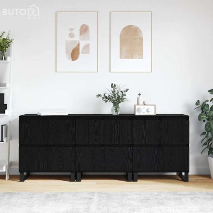 vidaXL Oldalszekrények 3 pcs Musta tammi 180 x 35 x 70 cm Faanyag