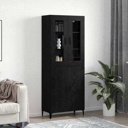 vidaXL Magasfiú 2 pcs Musta tammi 69.5 x 34 x 180 cm Faanyag
