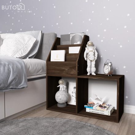vidaXL füstös tölgy színű szerelt fa gyerek újságtartó 71x30x78,5 cm