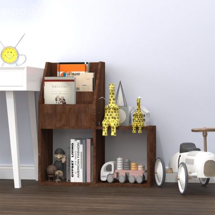 vidaXL barna tölgyszínű szerelt fa újságtartó gyerekeknek 71x30x78,5cm