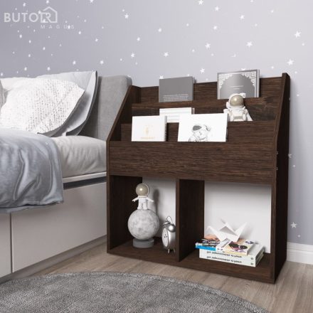 vidaXL füstös tölgy színű szerelt fa gyerek újságtartó 71x30x78,5 cm