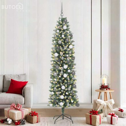 vidaXL Mű Karcsú Karácsonyi Fa Zöld 210 cm PVC és műanyag