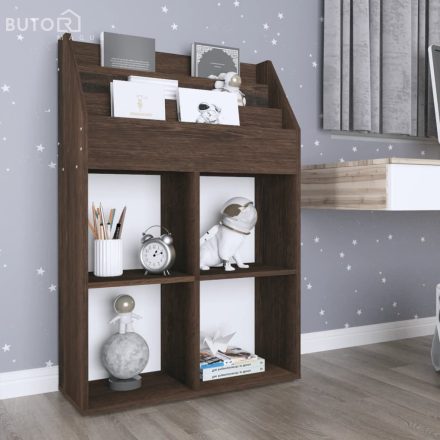 vidaXL füstös tölgy színű szerelt fa gyerek újságtartó 71x30x114 cm