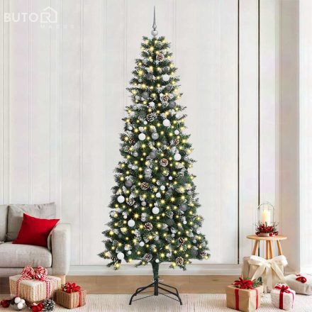 vidaXL Mű karácsonyfa with Decorative String Lights Zöld 240 cm PVC