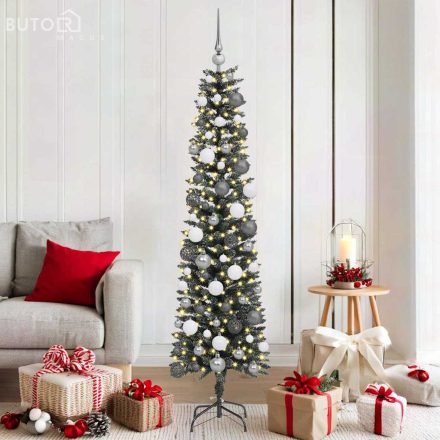 vidaXL Mű karácsonyfa with Decorative String Lights Zöld 180 cm PVC