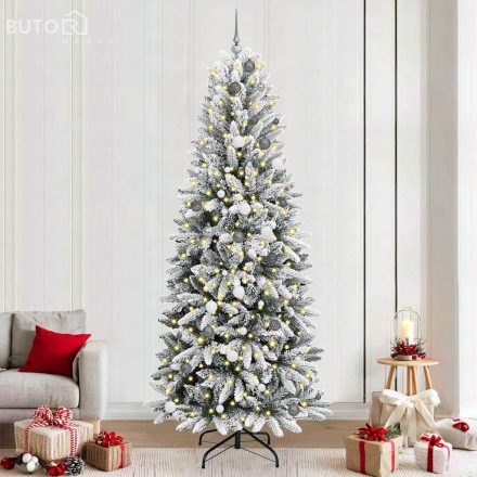 vidaXL Mű karácsonyfa with Decorative String Lights Fehér 240 cm PVC