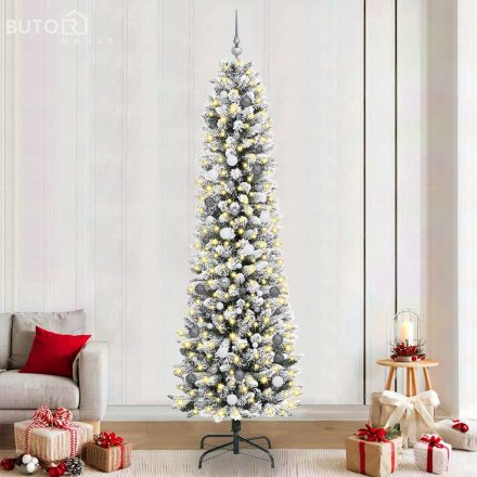 vidaXL Karcsú karácsonyfa Fehér 240 cm PVC