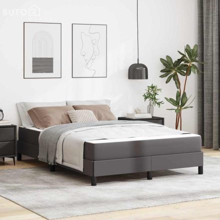 vidaXL Ágy matracmal Szürke 140 x 190 cm Műbőr
