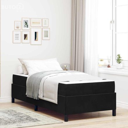 vidaXL Ágykeret Fekete és fehér és fekete 90 x 200 cm Bársony