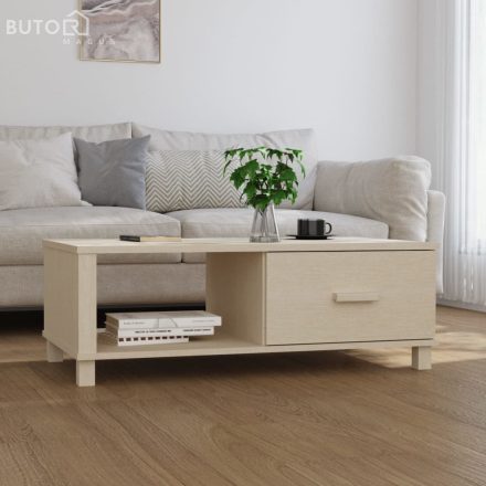 vidaXL HAMAR mézbarna tömör fenyőfa dohányzóasztal 100 x 55 x 35 cm