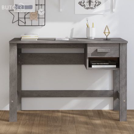 vidaXL HAMAR világosszürke tömör fenyőfa íróasztal 110 x 40 x 75 cm