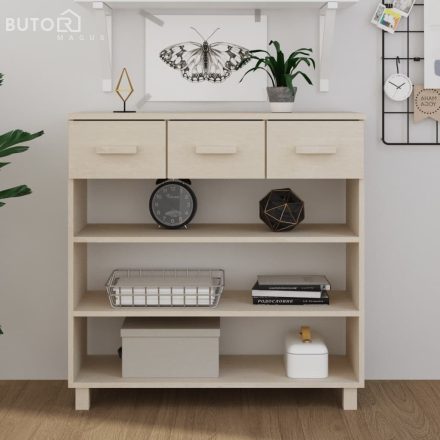 vidaXL HAMAR mézbarna tömör fenyőfa tálalóasztal 90 x 35 x 90 cm