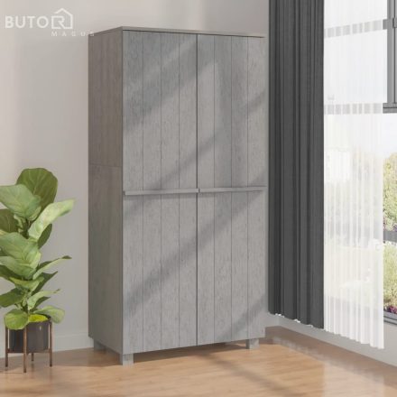 vidaXL HAMAR világosszürke tömör fenyőfa gardrób 89 x 50 x 180 cm