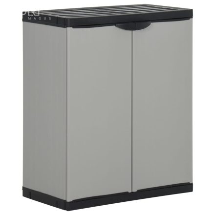 vidaXL szürke és fekete kerti PP szeméttároló 68 x 40 x 85 cm