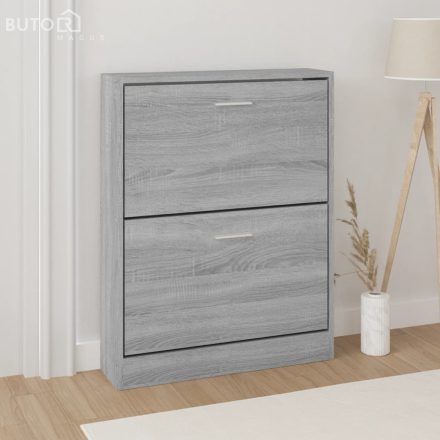 vidaXL szürke sonoma színű szerelt fa cipősszekrény 59x17x81 cm