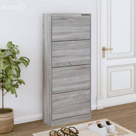 vidaXL szürke sonoma színű szerelt fa cipősszekrény 63x24x147 cm