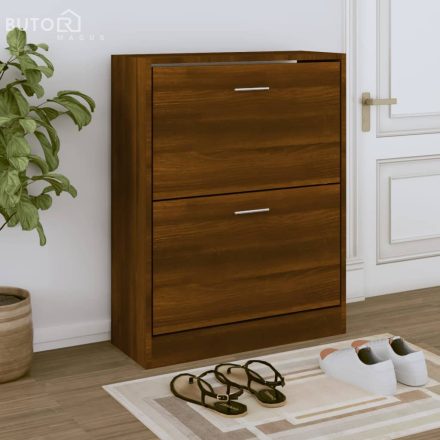 vidaXL barna tölgyszínű szerelt fa cipősszekrény 63x24x81 cm