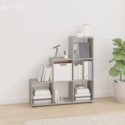 vidaXL betonszürke szerelt fa lépcsős könyvespolc 107 cm