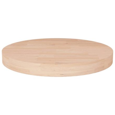 vidaXL kerek kezeletlen tömör tölgyfa asztallap Ø50 x 4 cm