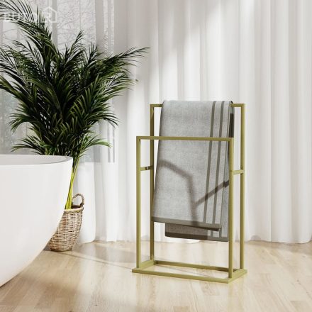 vidaXL aranyszínű vas szabadon álló törölközőtartó 48 x 24 x 78,5 cm