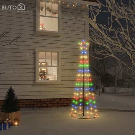 vidaXL kúp alakú karácsonyfa 108 színes LED-del 70 x 180 cm