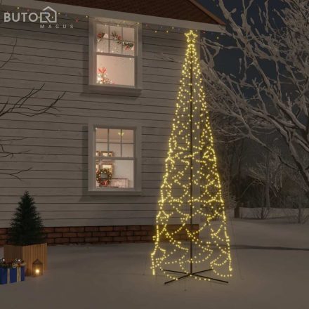 vidaXL kúp alakú karácsonyfa 1400 meleg fehér LED-del 160 x 500 cm