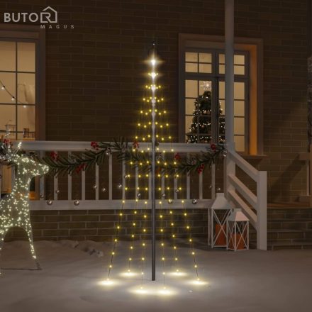 vidaXL karácsonyfa zászlórúdon 108 meleg fehér LED-del 180 cm