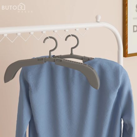 vidaXL 5 db szürke kihúzható vállfa