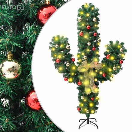 vidaXL zöld PVC karácsonyi kaktusz állvánnyal és LED-del 150 cm