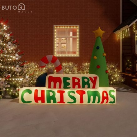 vidaXL felfújható Merry Christmas dekoráció LED-ekkel 197 cm
